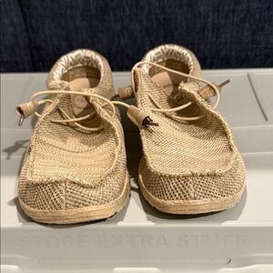 Hey Dude Men's Slip-On Sneakers in Beige Tan Knit